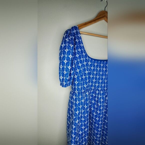 Rhode Eyelet Mini Babydoll Dress Blue With pockets Size XXL - Picture 7 of 16